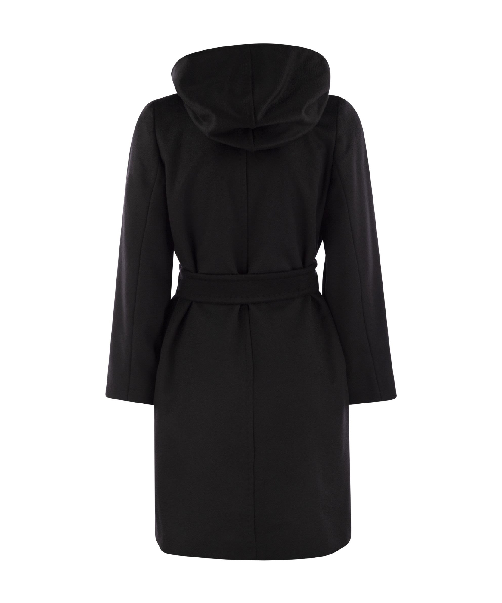 Shop Max Mara Studio Newmang Hooded Coat In Black