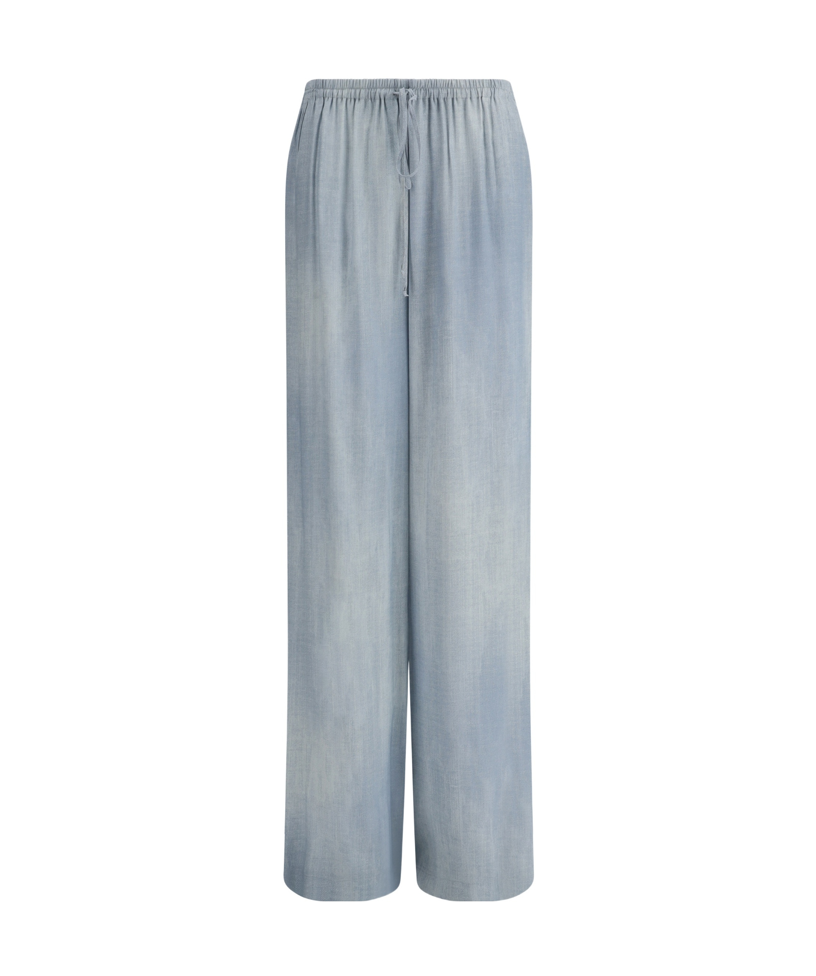 Ermanno Scervino Denim-print Trousers In Gray