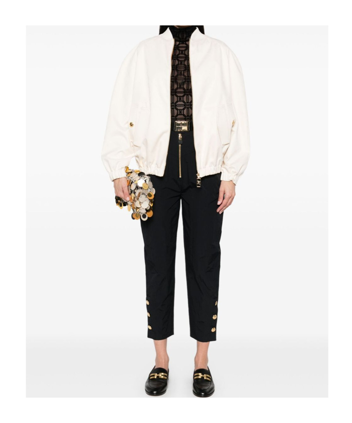 Elisabetta Franchi Bomber Jacket In White