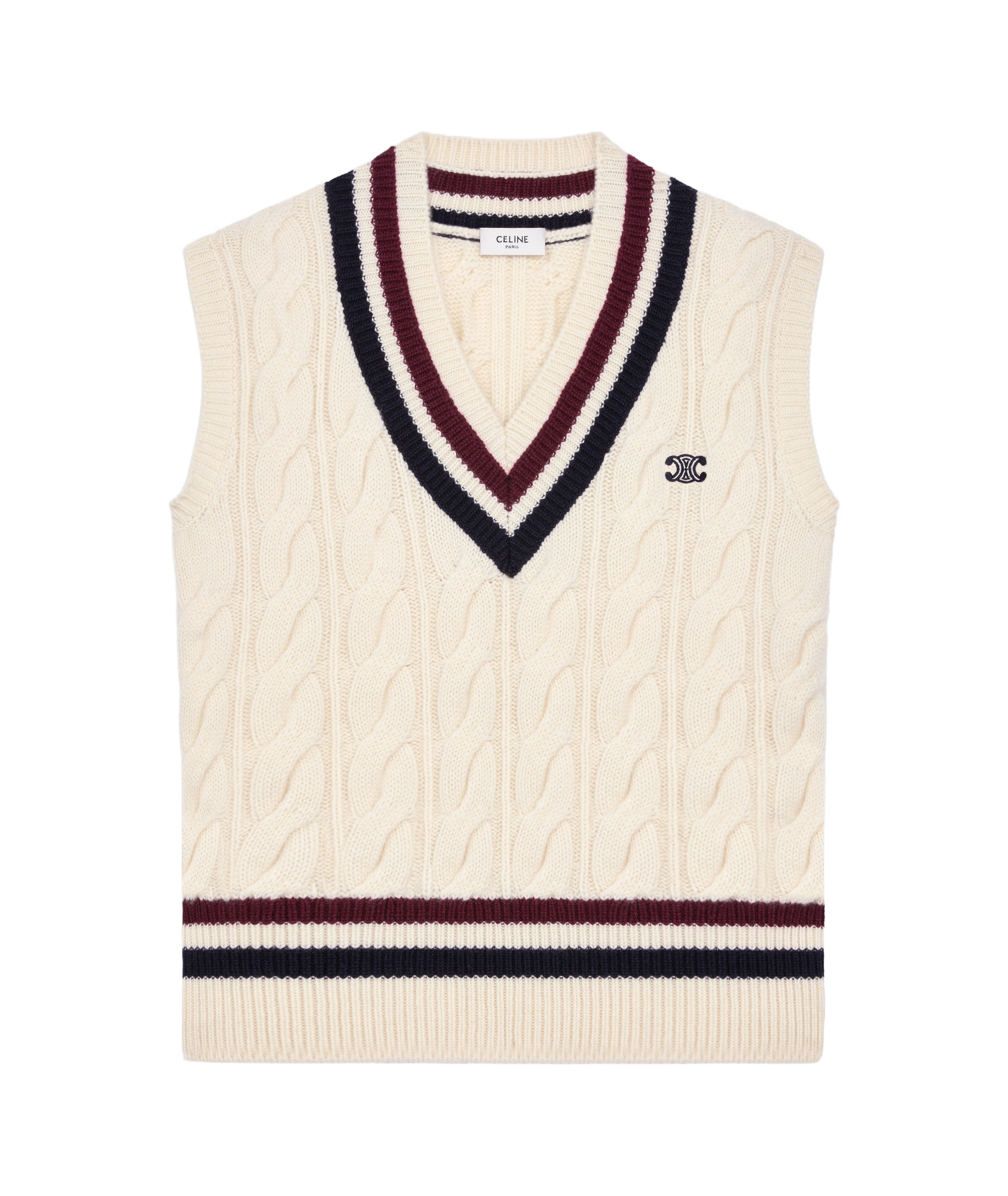 Celine Sleeveless Sweater Vest In White