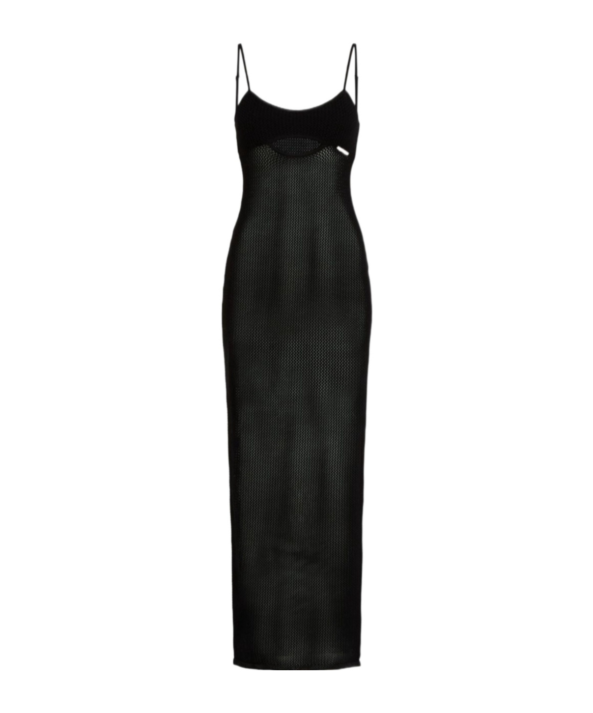 Karl Lagerfeld Crochet-knit Maxidress In Black