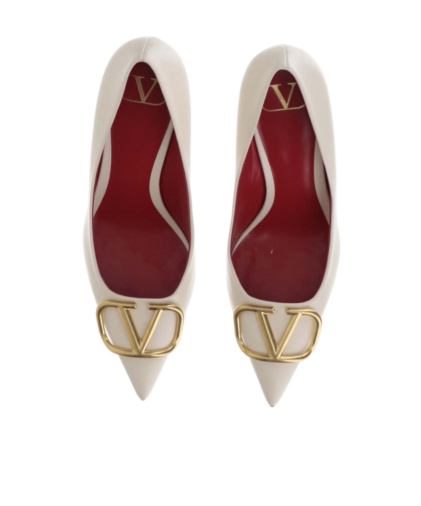 Valentino Vlogo Signature 80 Leather Pump In Nude