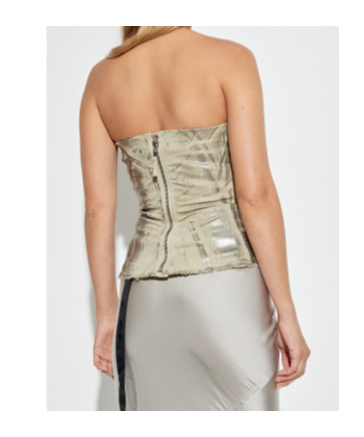 Rick Owens Drkshdw The Ribbed Elastic Jacquard Weave Belt Harmoniously Hugs The Waist And Features A Delicate Asymmetri In Silver