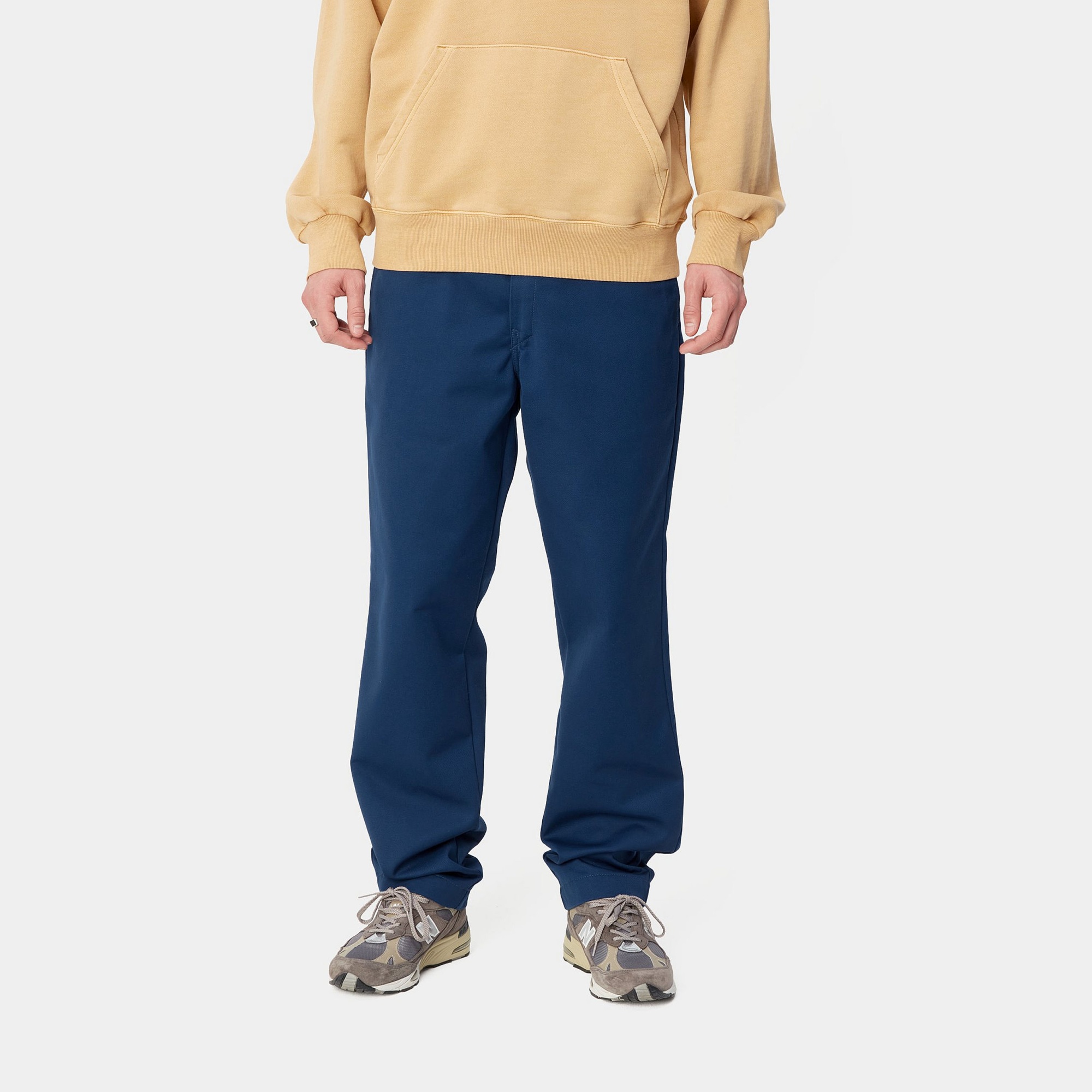 Carhartt Work In Progress Flint Straight Leg Twill Pants In Blue
