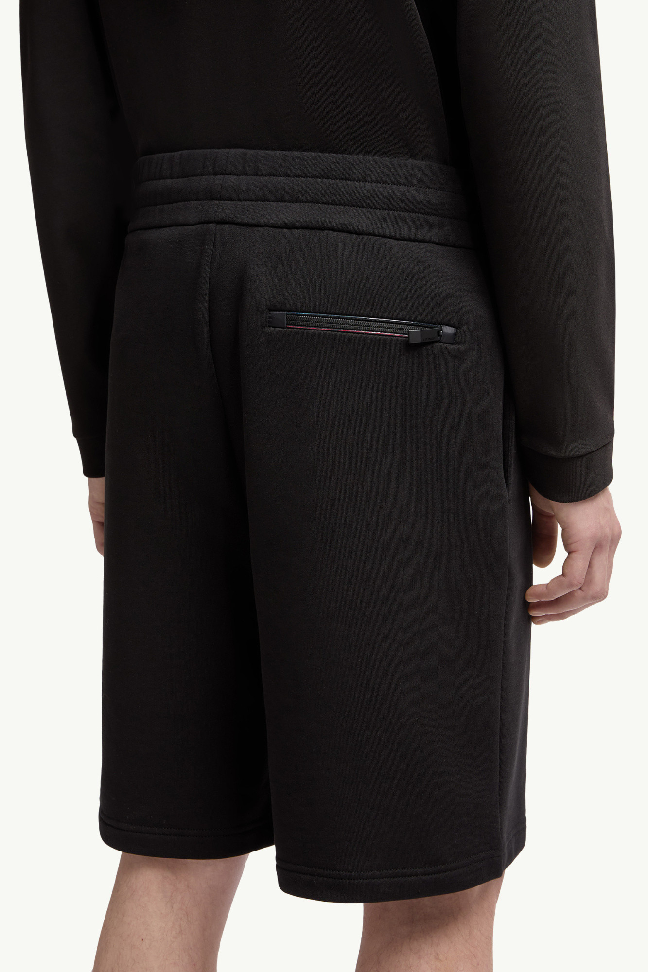 Moncler Elasticated-waist Cotton Shorts In Black