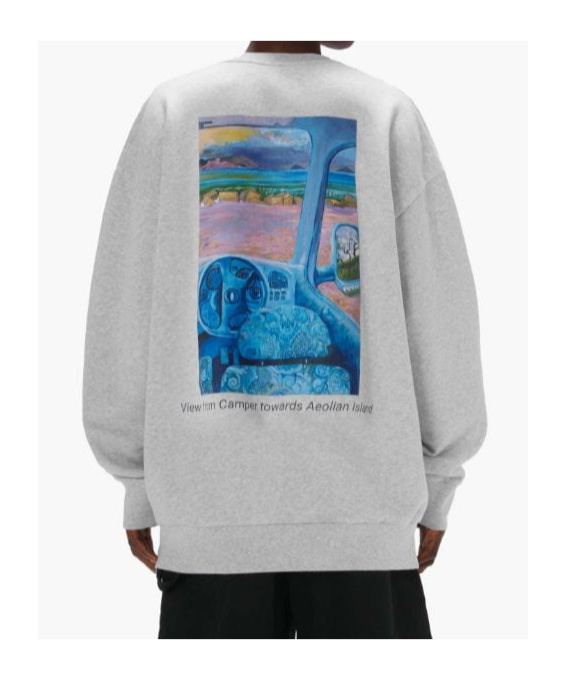 Jw Anderson Anchor Embroidery Back Print Sweatshirt In Gray