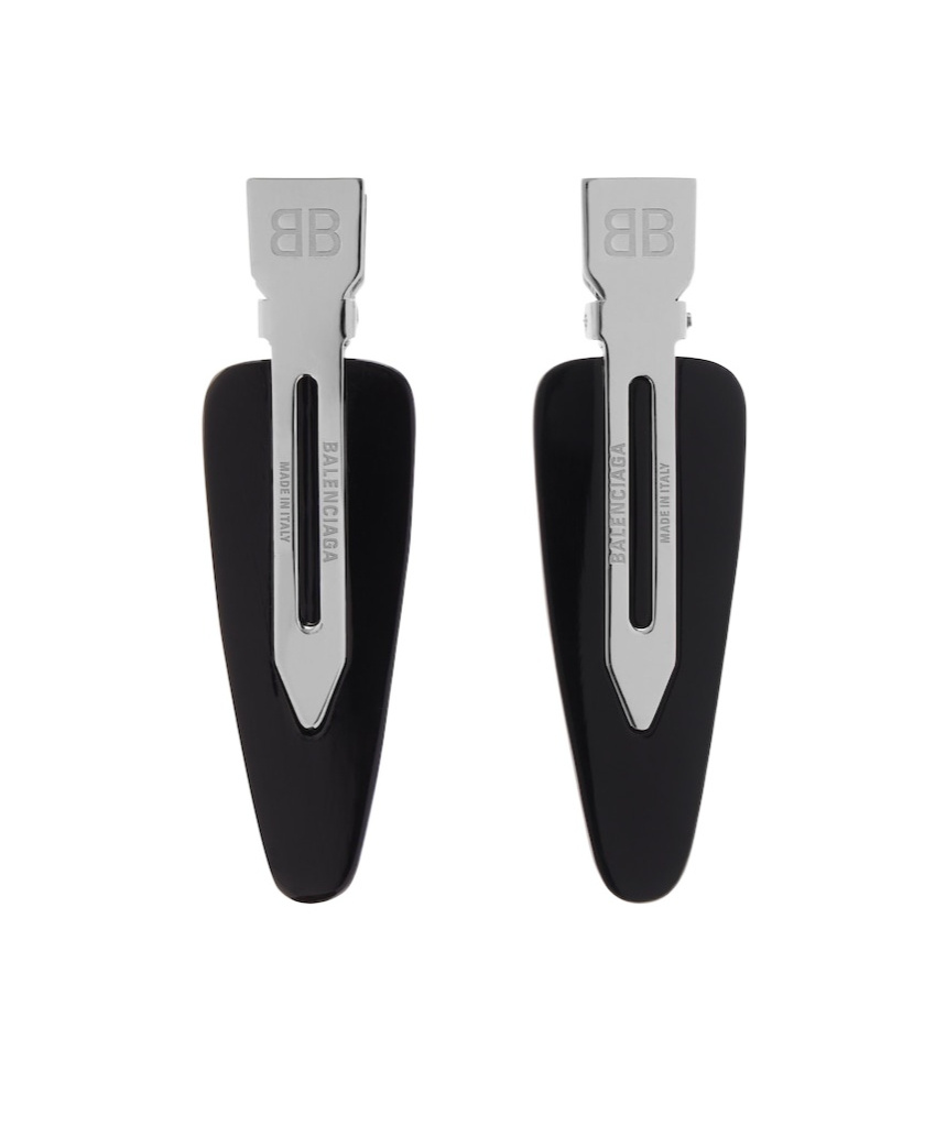 Balenciaga Women Set Of Two Logo Engraved Hair Clips In Multi