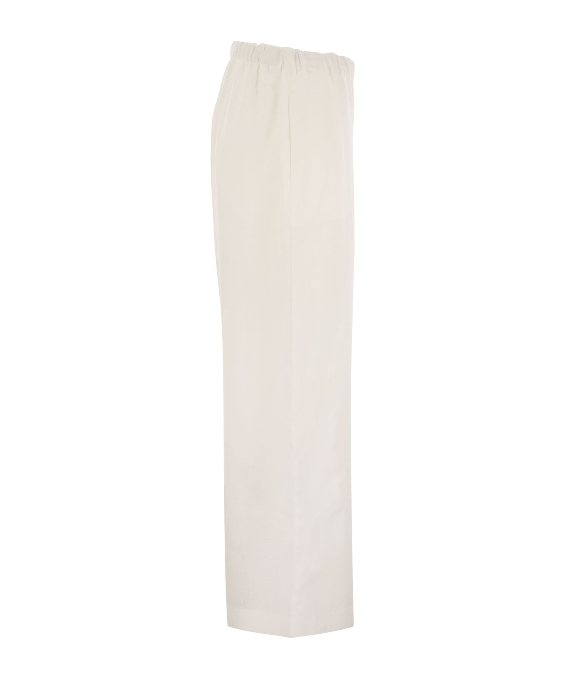 Fabiana Filippi Linen Blend Trousers In White