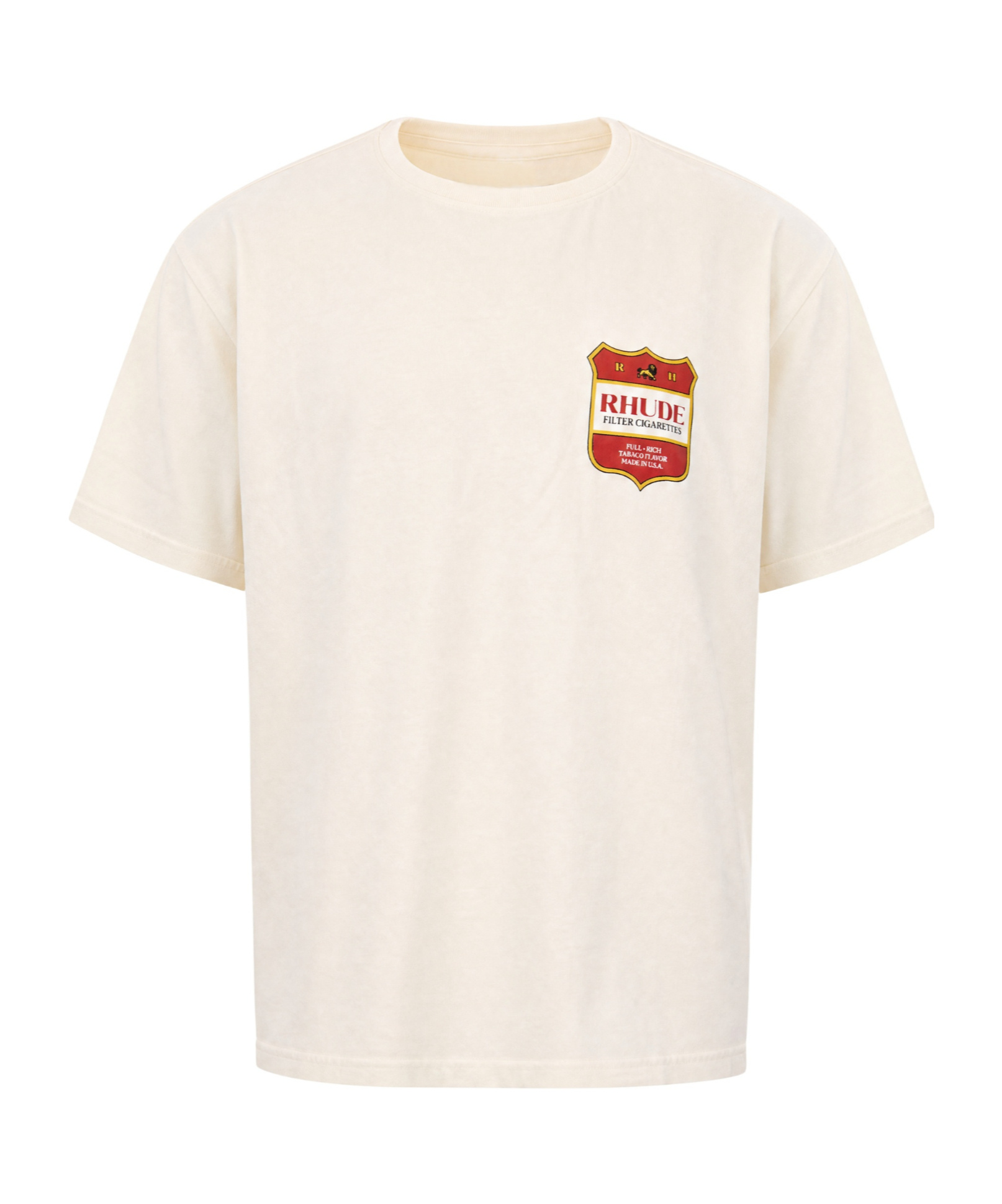 Rhude Short-sleeved T-shirt In Vintage White / Red / Yellow
