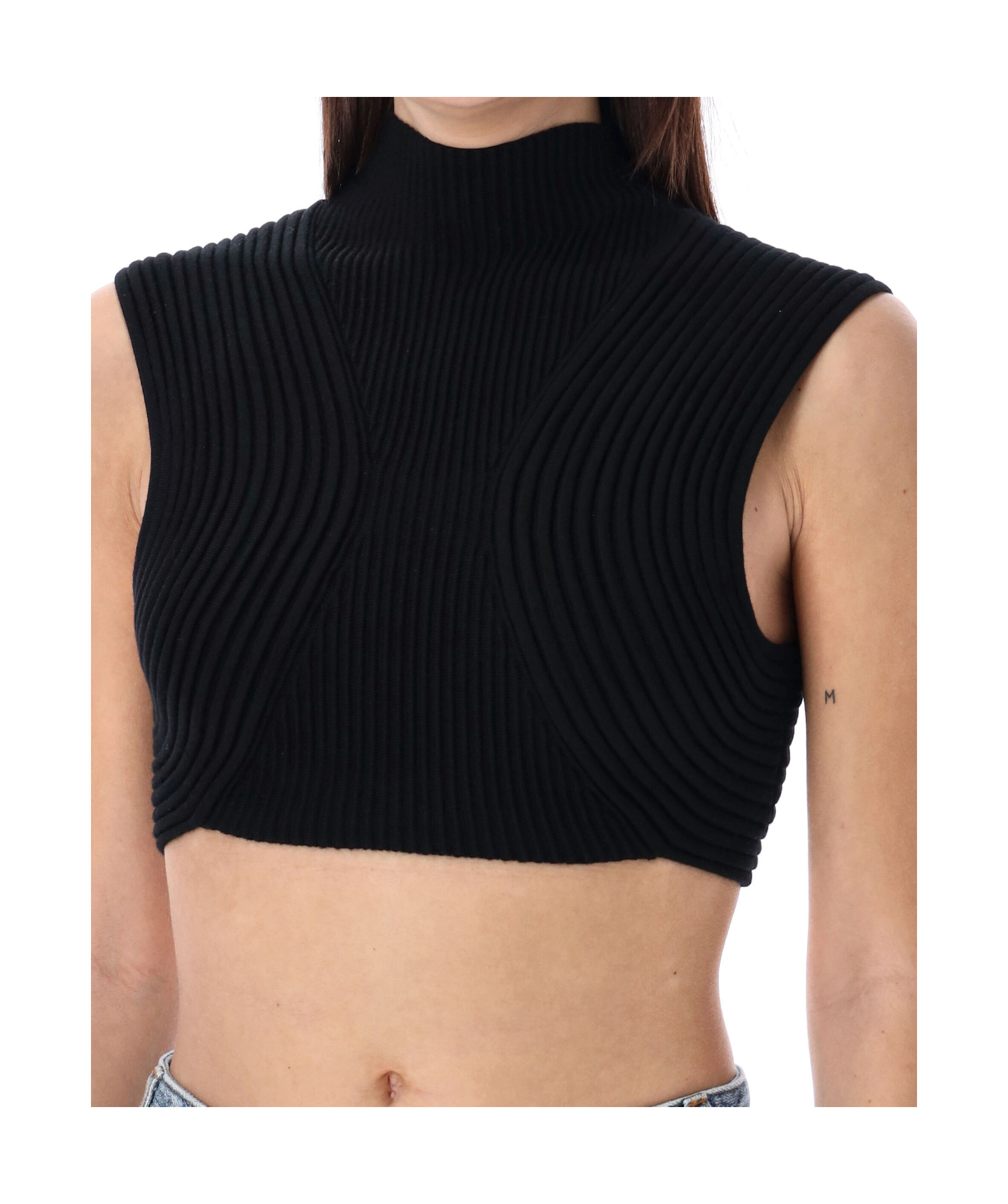 Chloé Ribbed-knit Wool Crop Top In Gray