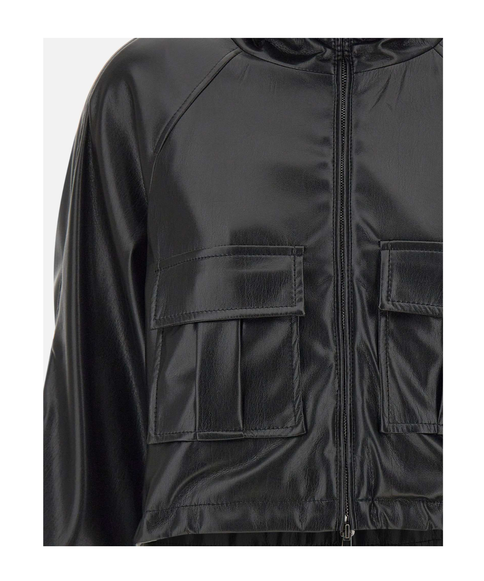 Marella Turtleneck Patch-pocket Jacket In Black