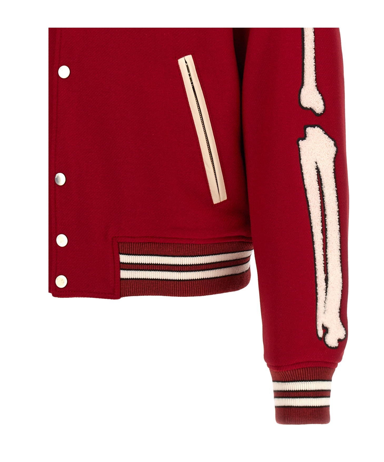 Amiri Bones Wool-blend Varsity Jacket In Red
