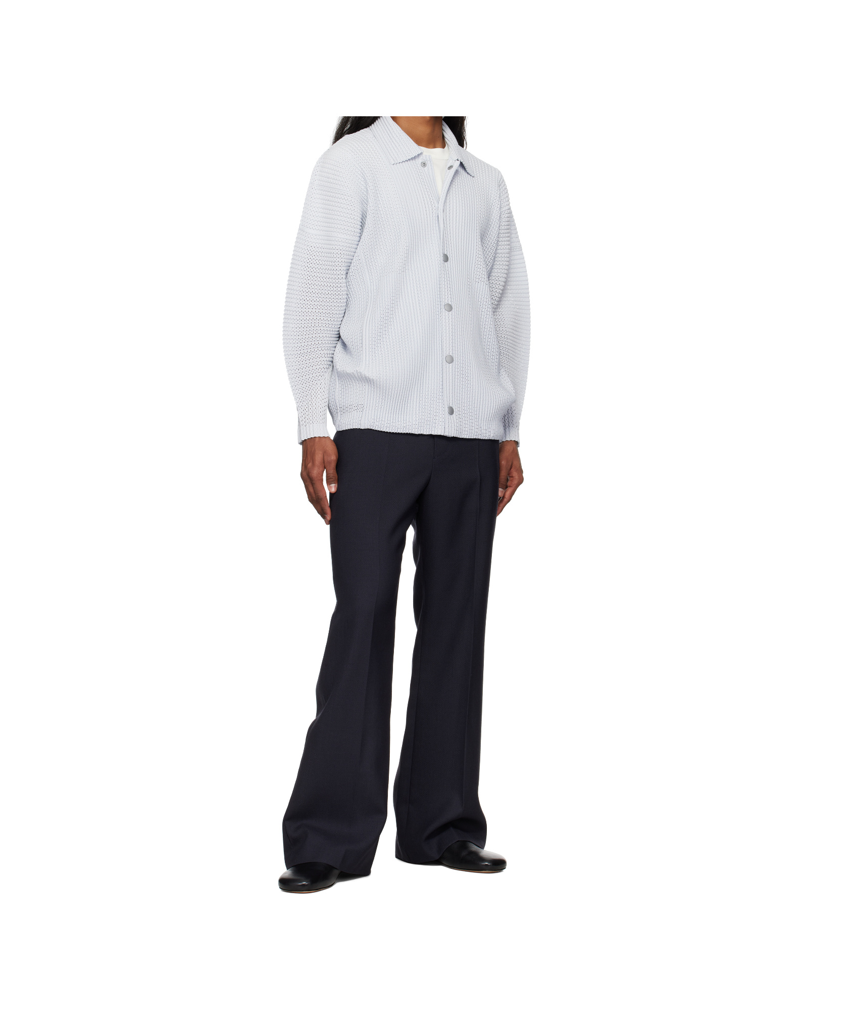ISSEY MIYAKE GRAY OUTER MESH JACKET