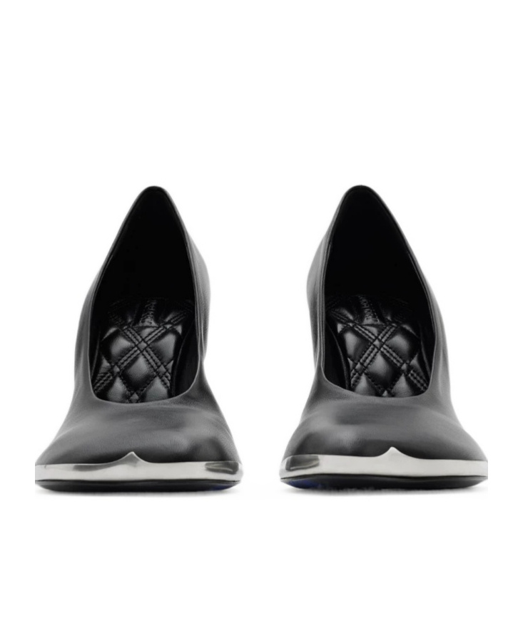 Burberry Pointed Toe Stiletto Metal Detail In Black