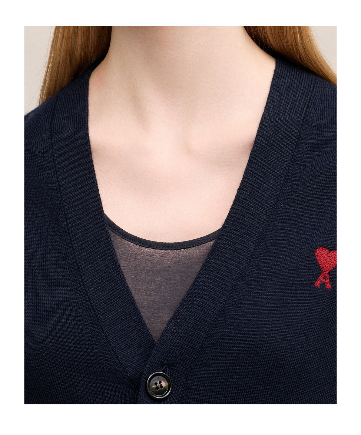 Ami Alexandre Mattiussi Ami De Coeur Logo Embroidered Buttoned Cardigan In Blue