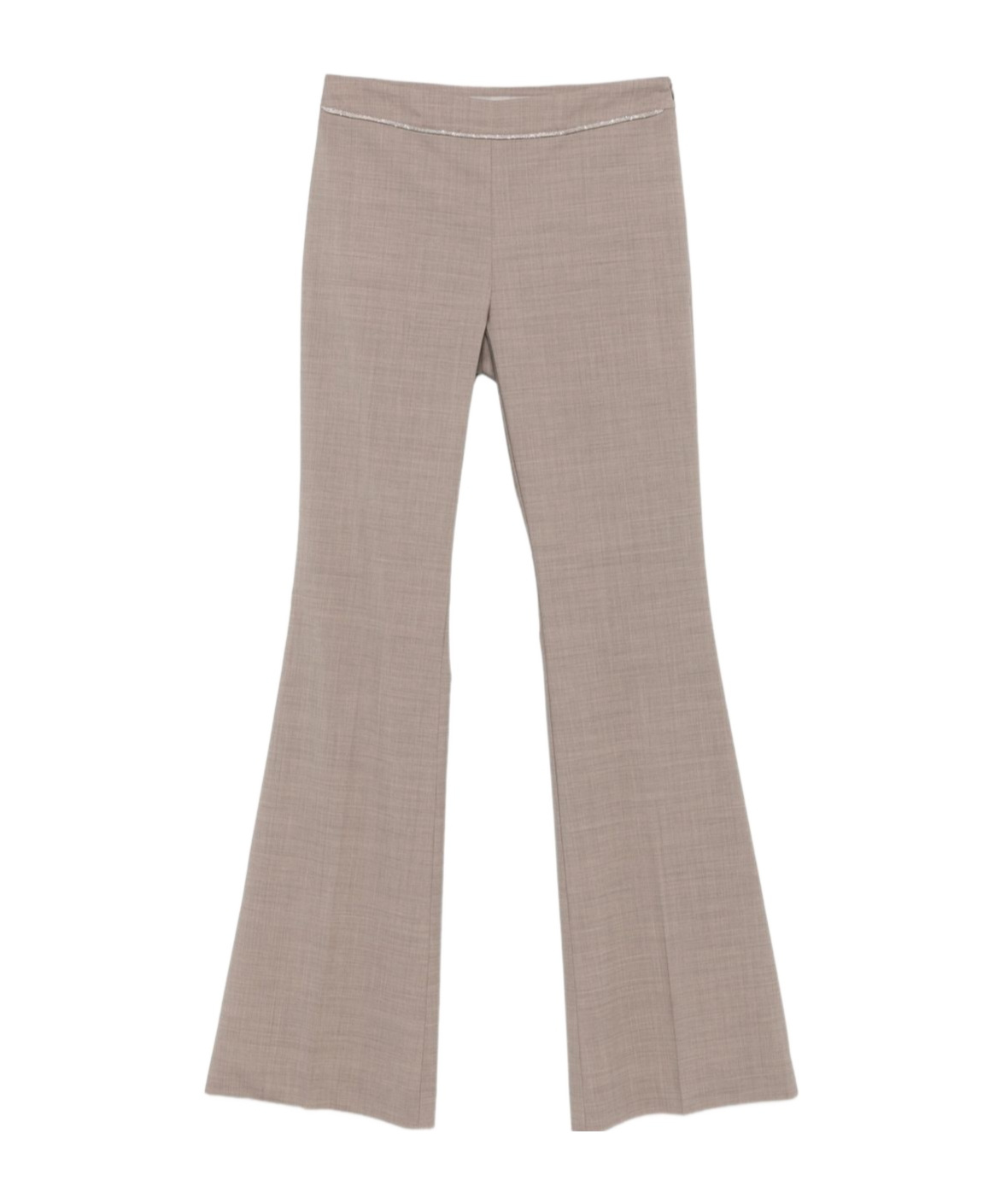 D Exterior Embellished Flared Trousers In Neutral