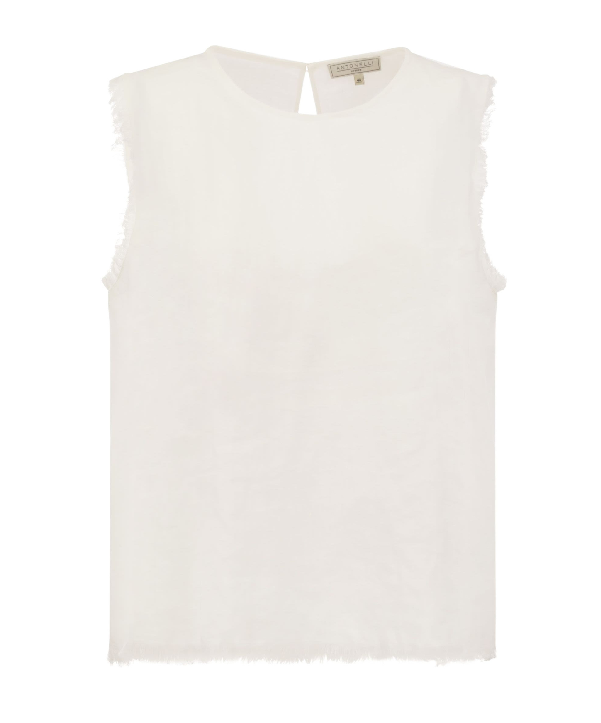 Antonelli Firenze Adrien Linen Sleeveless Jumper In White