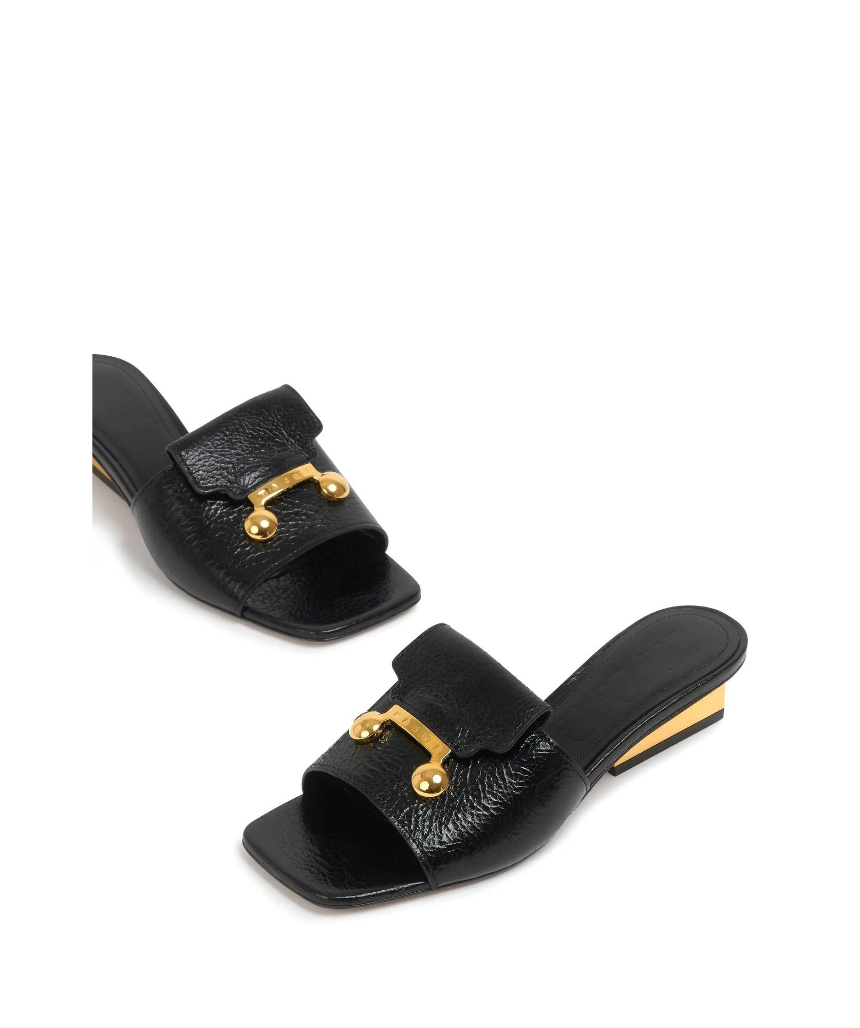 Marni Black Leather Trunkaroo Sandal In Black