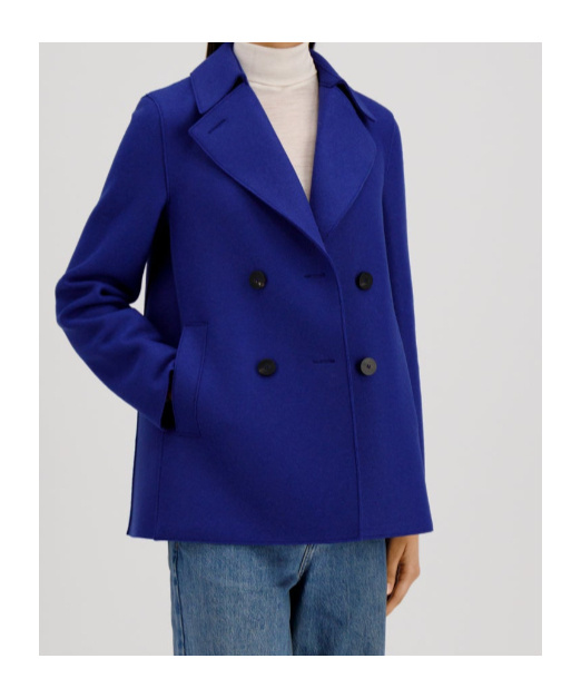 Harris Wharf London Double-breasted Wool Coat In Blue