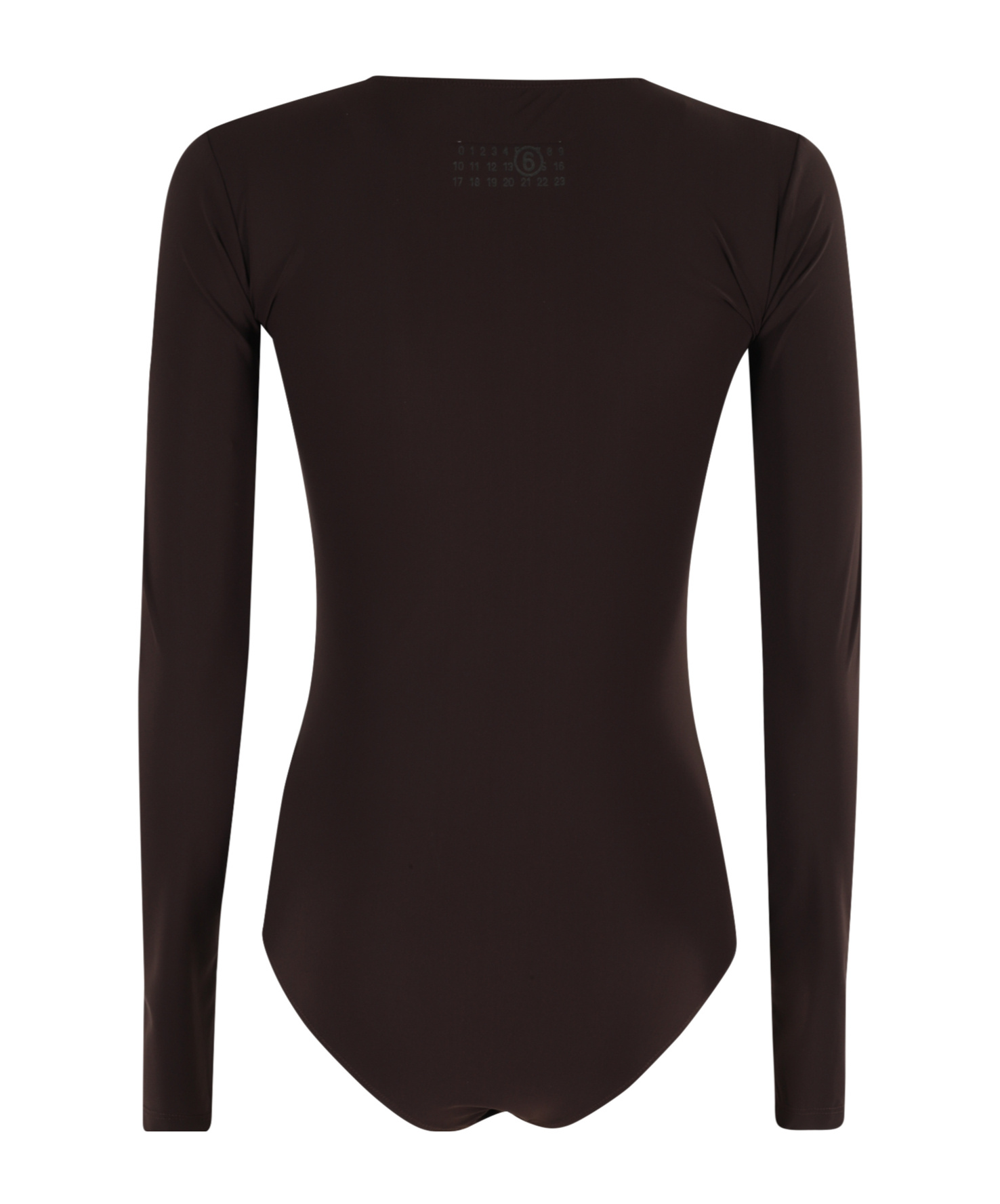 Mm6 Maison Margiela Long-sleeved Bodysuit In Brown
