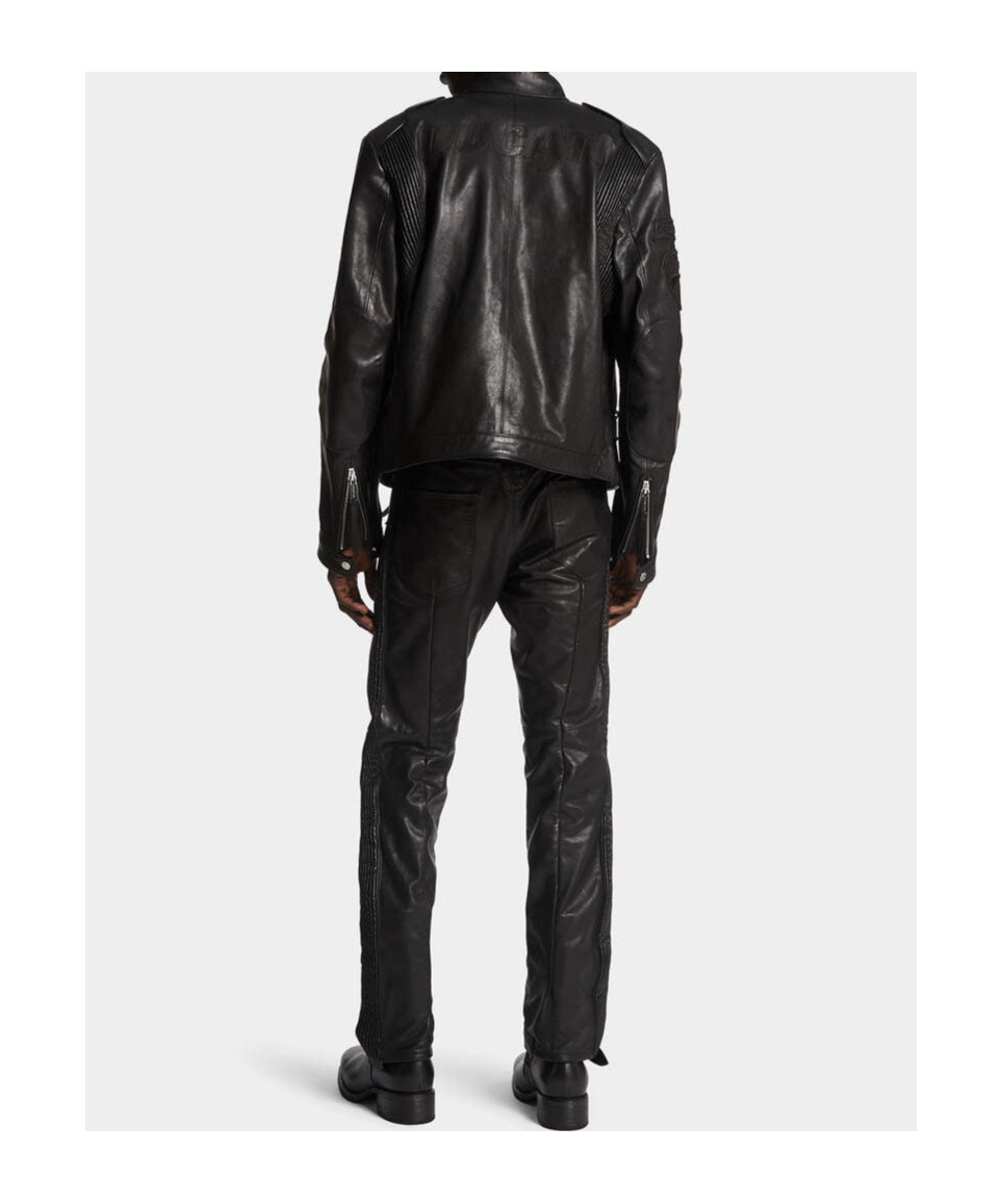 Dsquared2 Ducati X D2 Straight Leg Sharpei Fit Biker Pant In Black