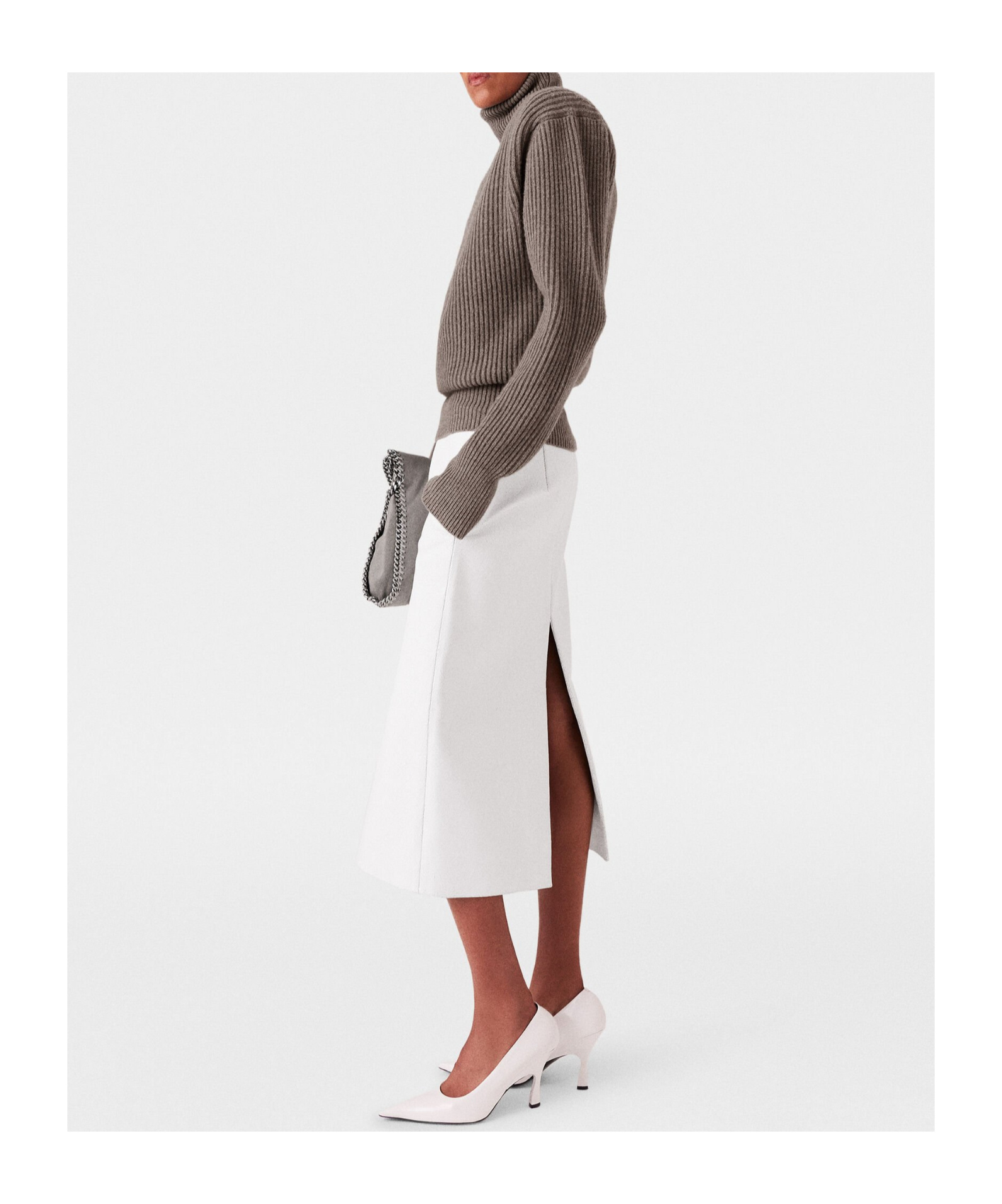 Stella Mccartney Long-sleeve Turtleneck Jumper In Gray