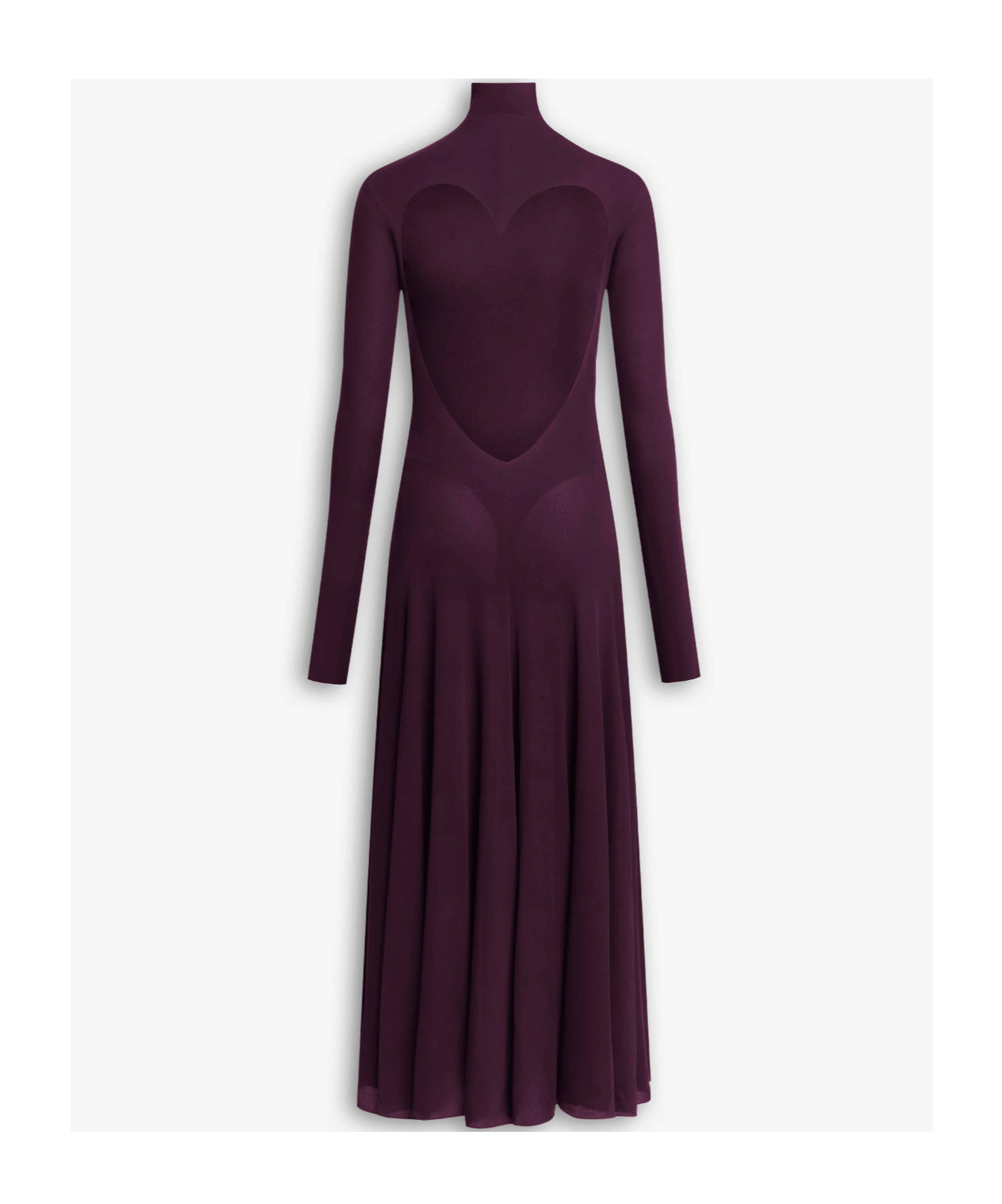 Alaïa Long Sleeve Dress In Burgundy