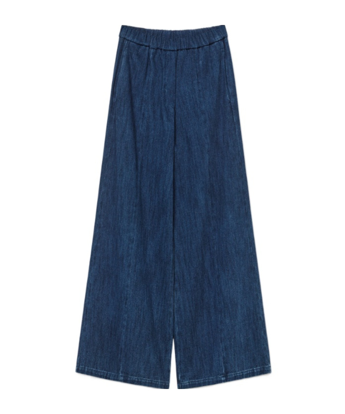 Forte Forte Palazzo Trousers In Denim In Blue