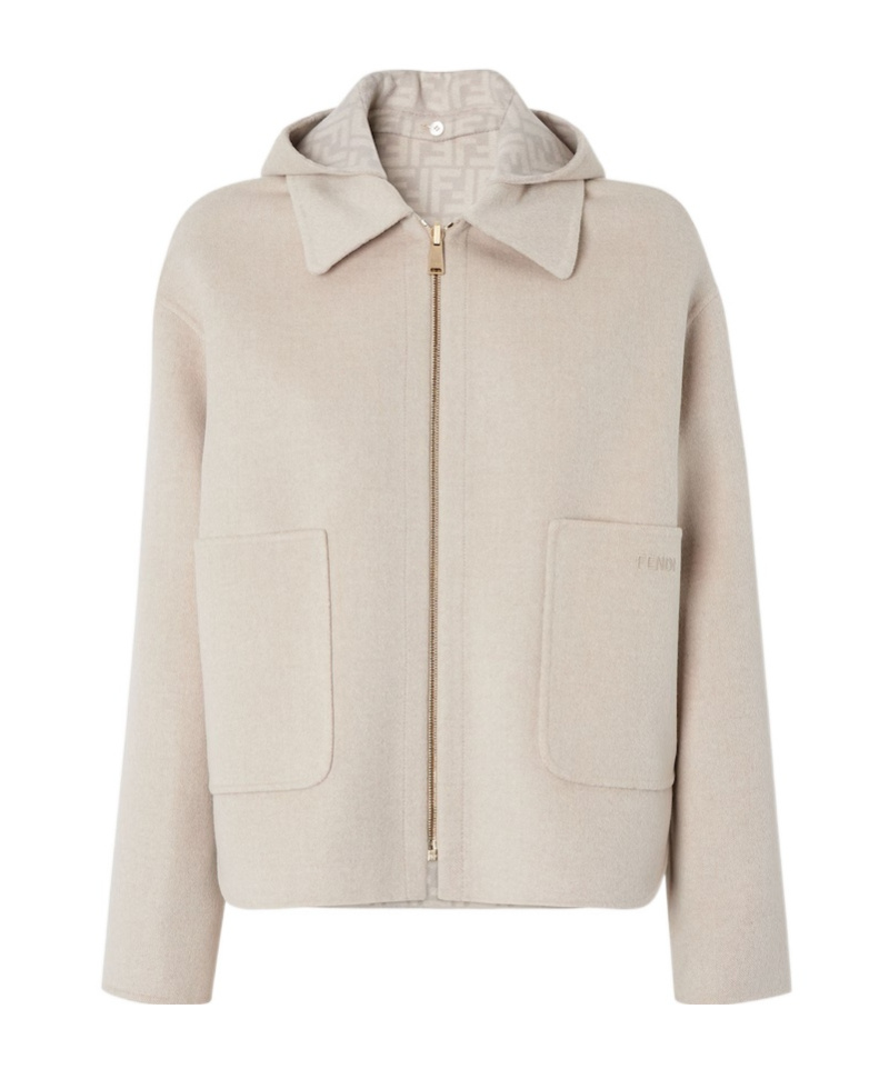 Fendi Beige Double-sided Wool Jacket In Neutral
