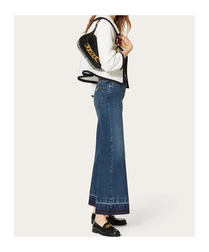 Valentino High-rise Wide-leg Jeans In Blue