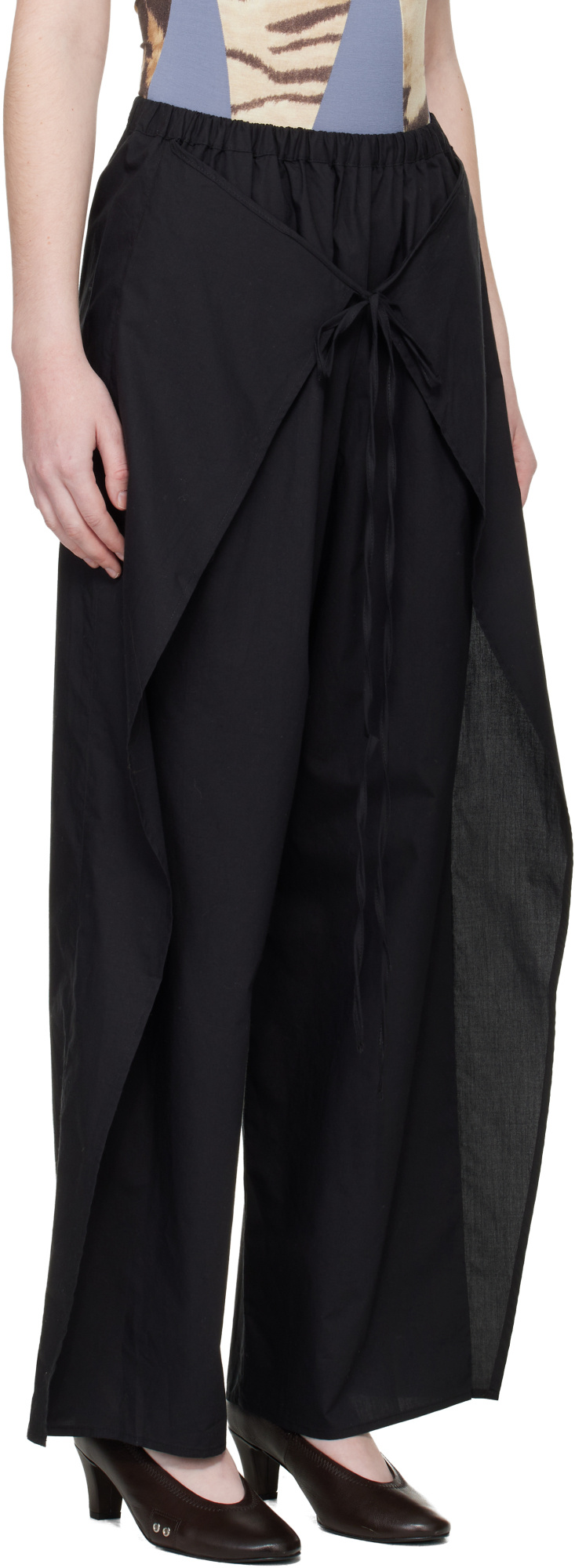 Baserange Decti Drawstring Trousers In Black