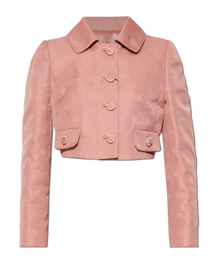 Dolce & Gabbana Monogram-jacquard Jacket In Pink