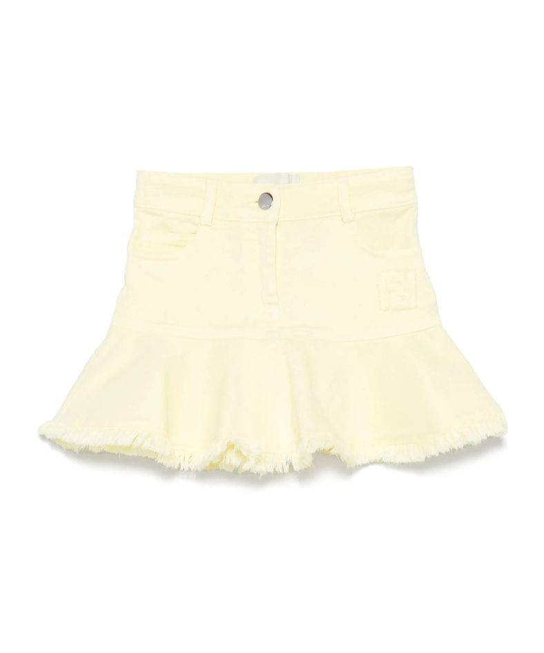 Fendi Ff-patch Skirt In White