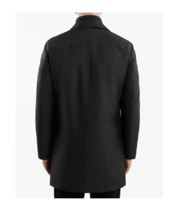 Fay Morning Coat In Technical Poplin In Black