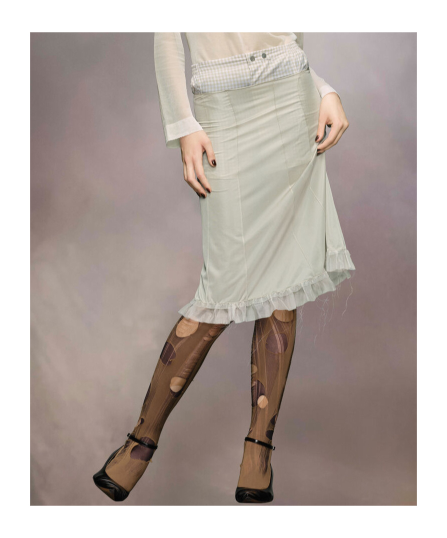 Maison Margiela Anonymity Of The Lining Skirt Woman Aloe And Beige In Green