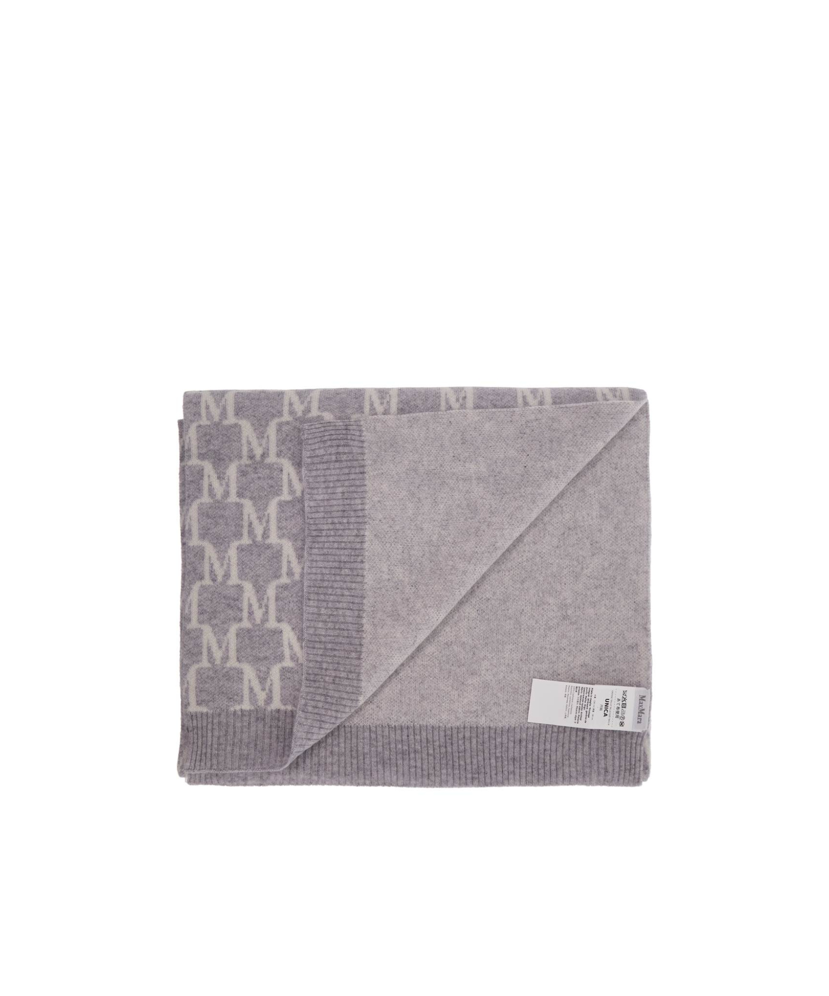Max Mara Logo Scarf In Gray