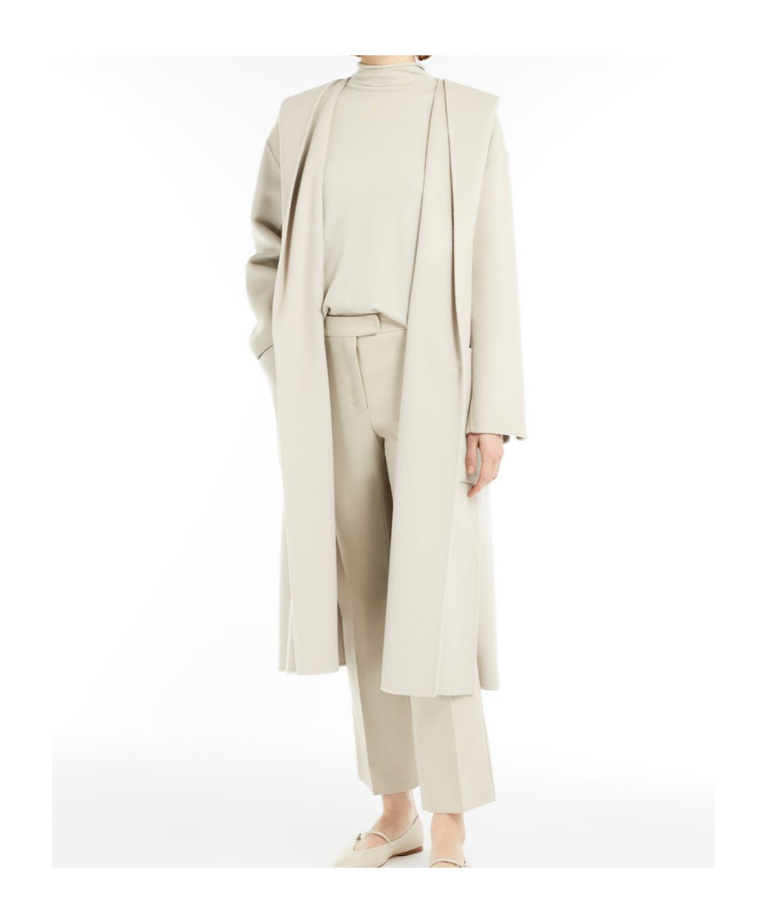 Shop Max Mara Wool Coat With Hood In White