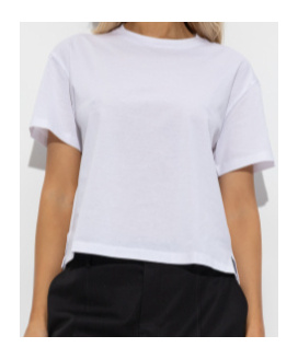 Emporio Armani Asv Jumper In Supima Jersey With Embossed Signature Logo Embroidery In White
