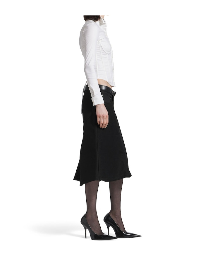 Balenciaga Women's Godet Midi Skirt In Black In Black