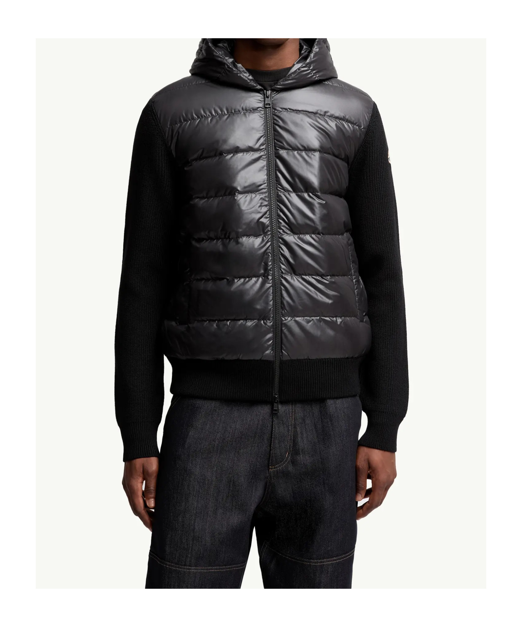 Moncler Padded Wool Zip-up Hoodie Clothing In Blue