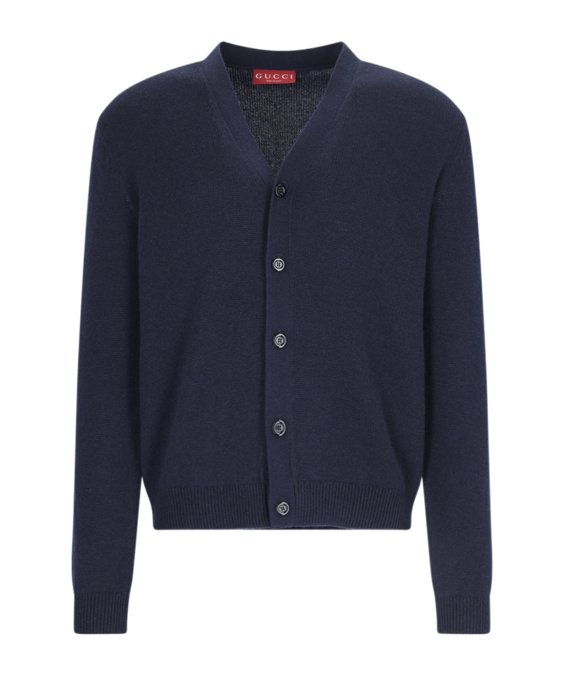 Gucci V-neck Knitted Cardigan In Black