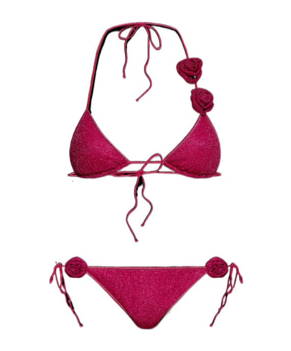 Oseree Roses Microkini In Fuchsia Lurex In Red