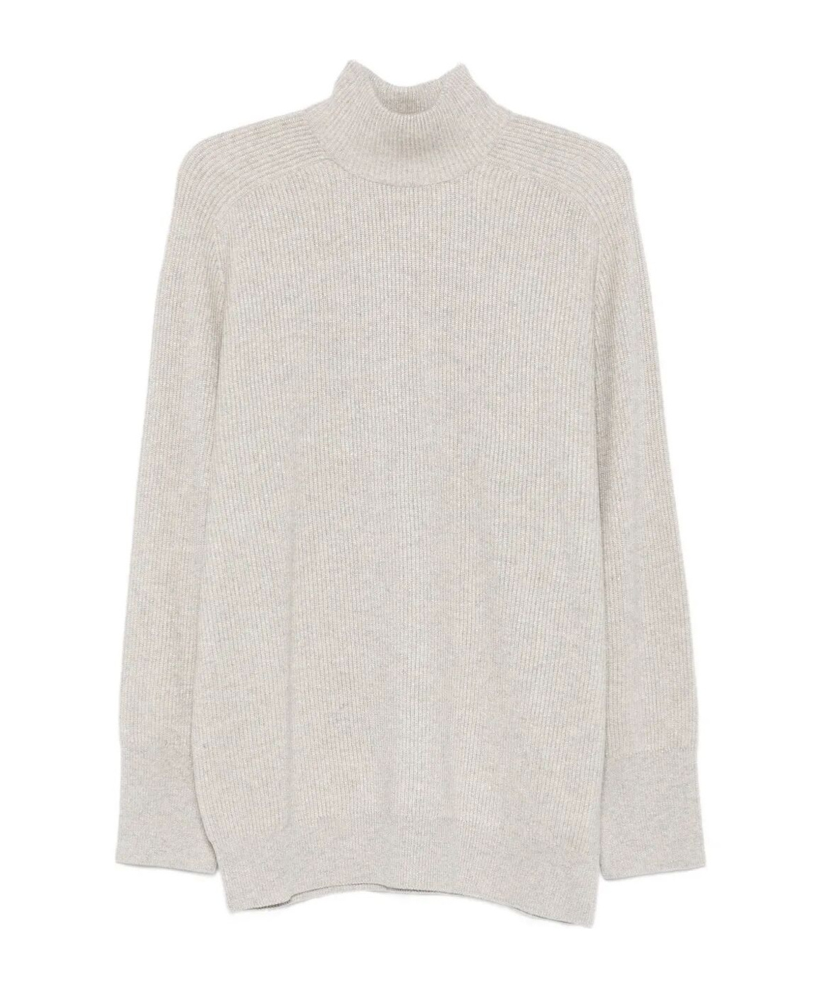 Brunello Cucinelli Roll-neck Cashmere Sweater In White