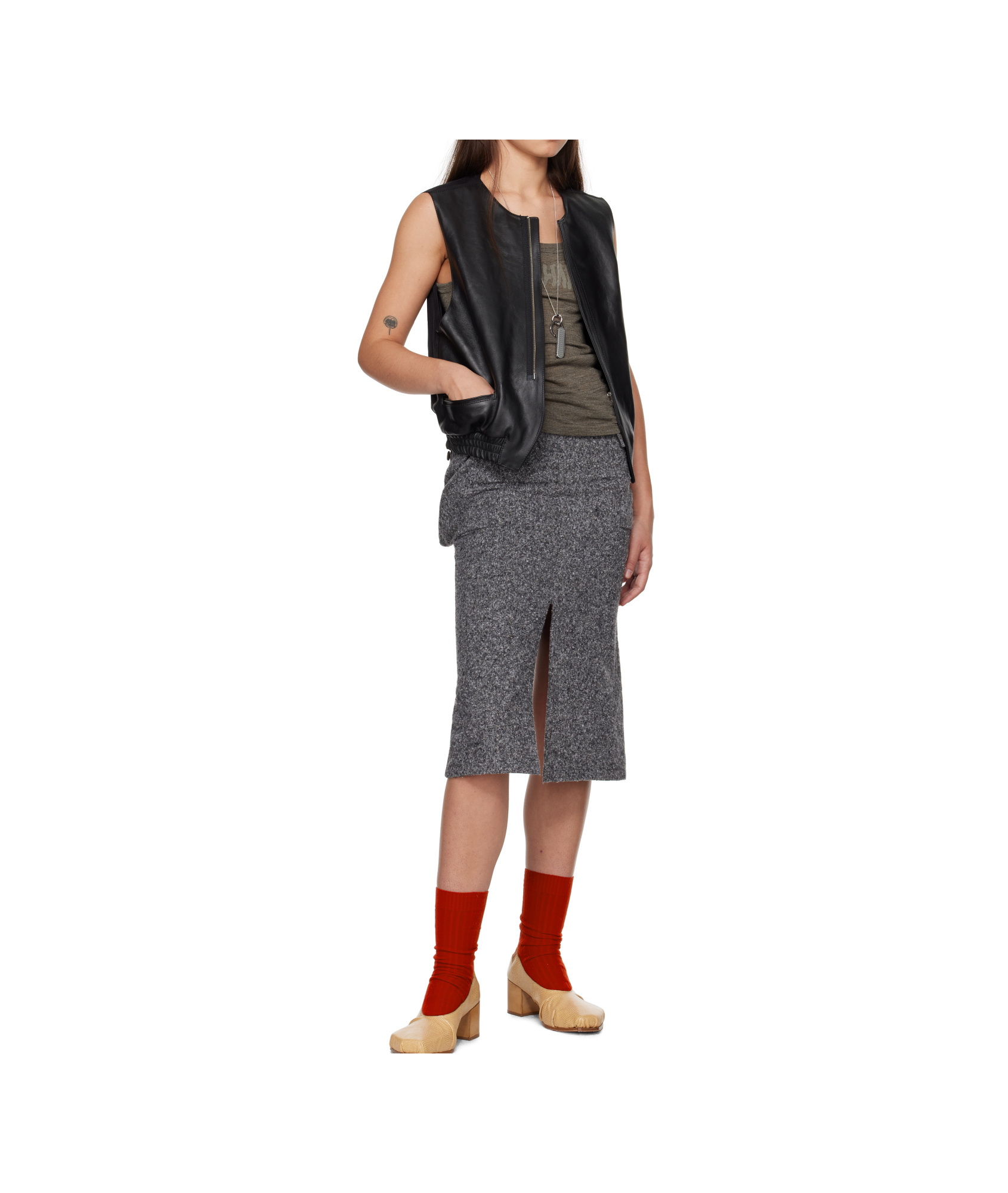 Magliano Gray Officina Midi Skirt In Gray