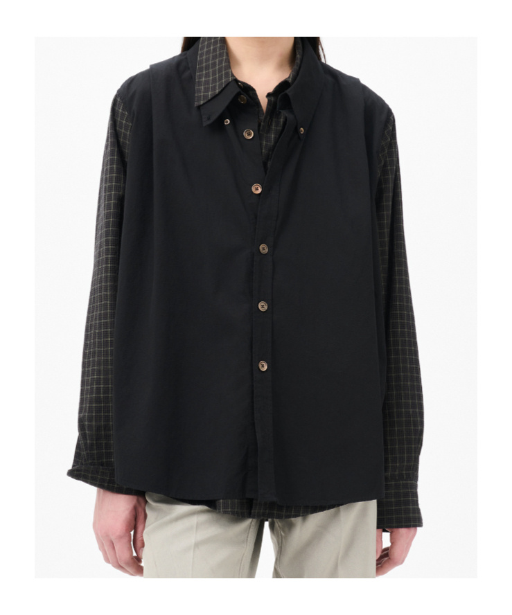 Our Legacy Check Pattern Collared Long Sleeve Shirt In Black