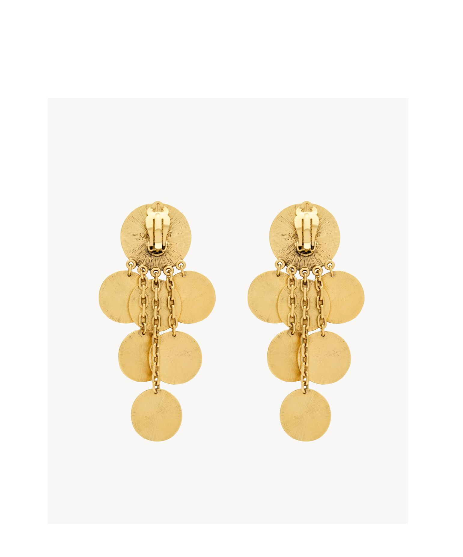 Saint Laurent Medallion Chandelier Clip-on Earrings In Yellow