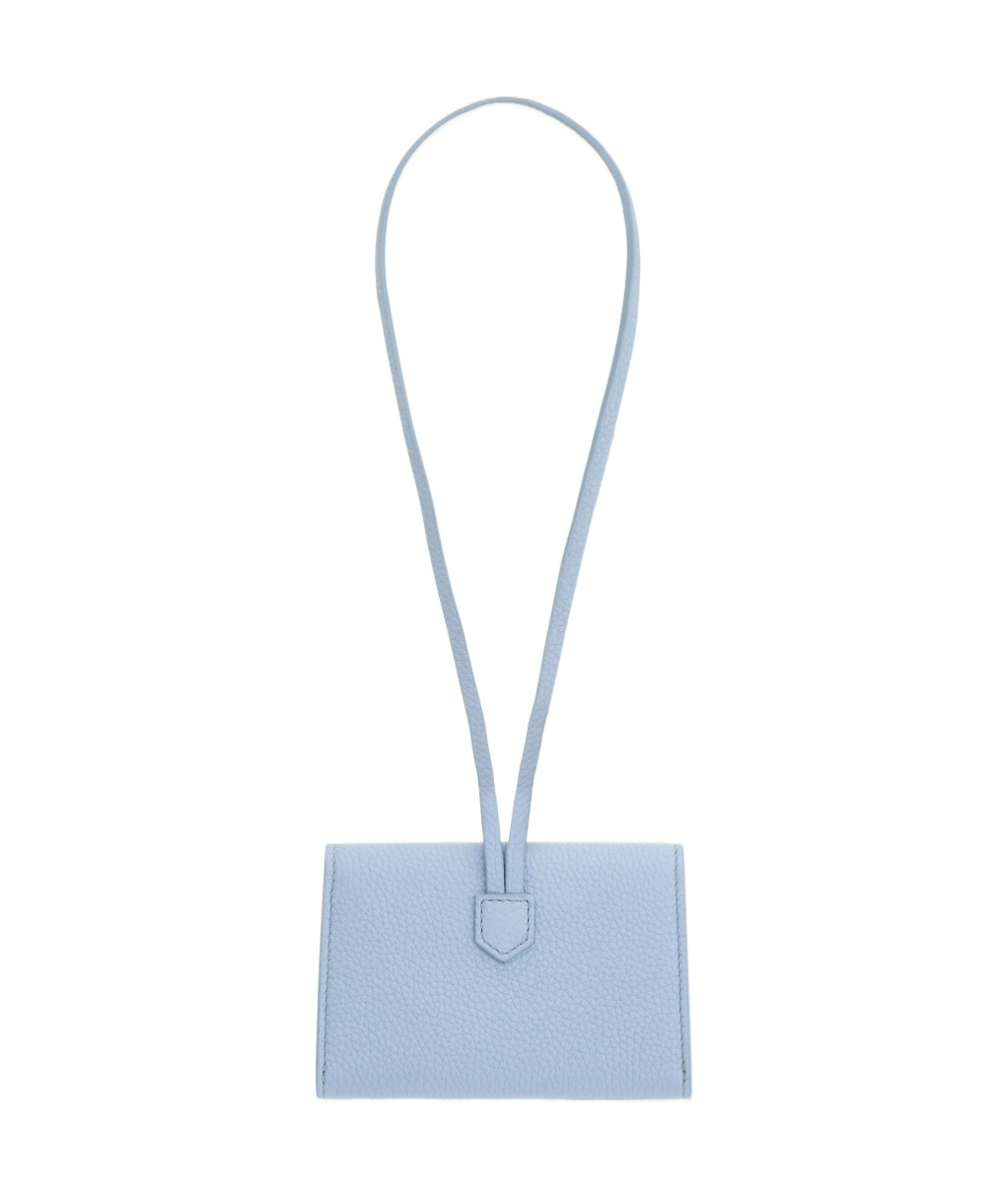 Ferragamo Gancini Buckle Card Holder Charm In Blue