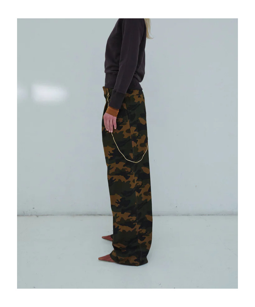 Darkpark Danielle Pants In Camouflage Cotton In Green