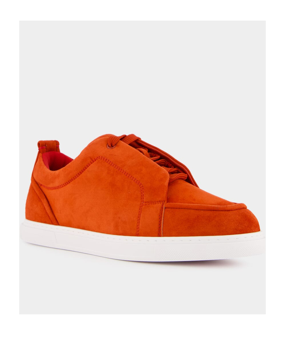 Christian Louboutin Lace-up Low-top Sneakers In Red