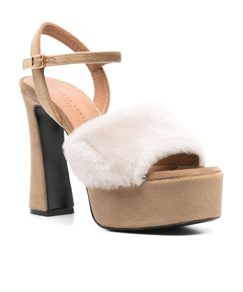 Roberto Festa Round Toe High Heel Sandals In Multi